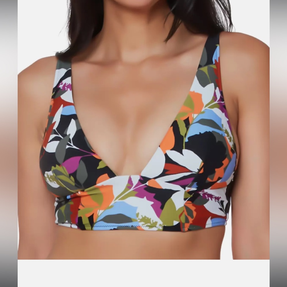 Bar111  Colorful Leaf Print Bra
